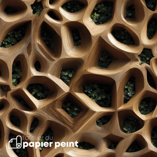 Brise vue effet moucharabieh bois