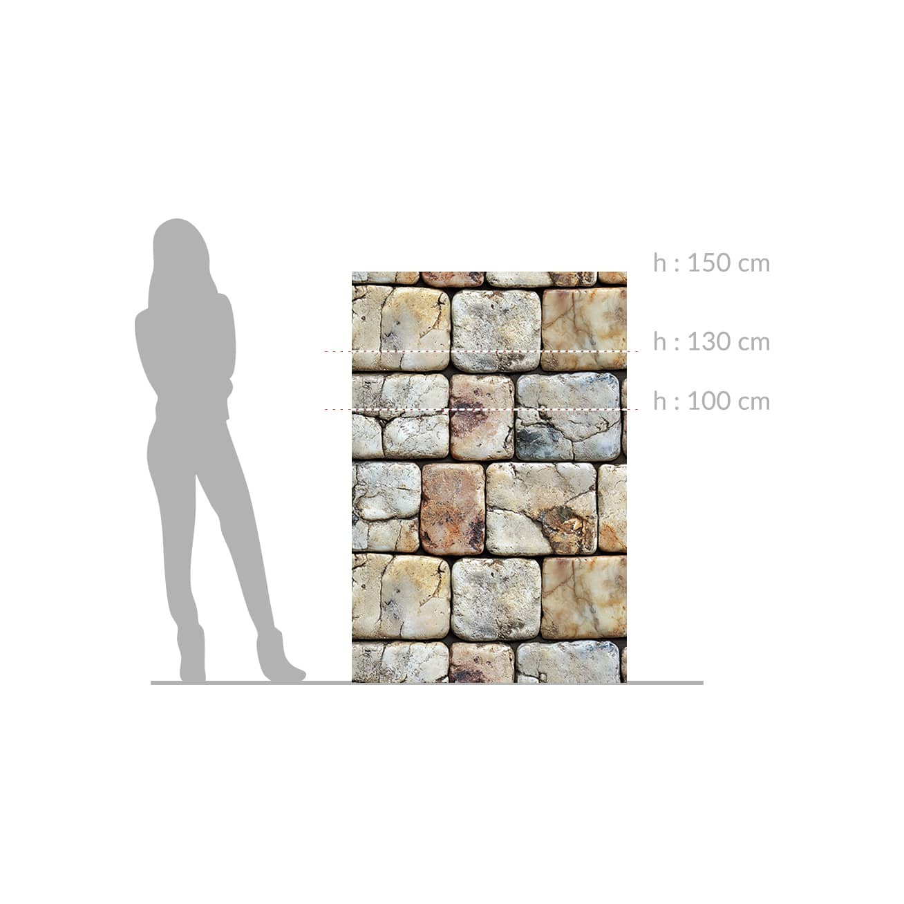 Brise vue effet Mur pierre rustique