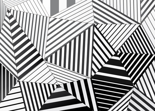 Papier-peint design géométrique Triangles noir et blanc