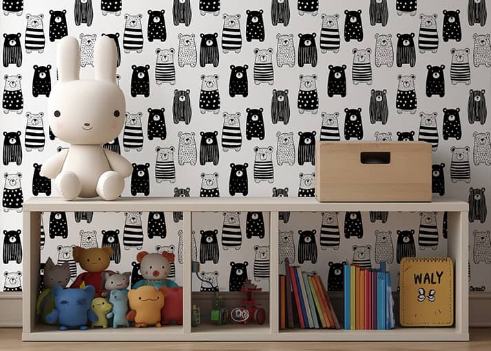 Papier peint Teddy Black