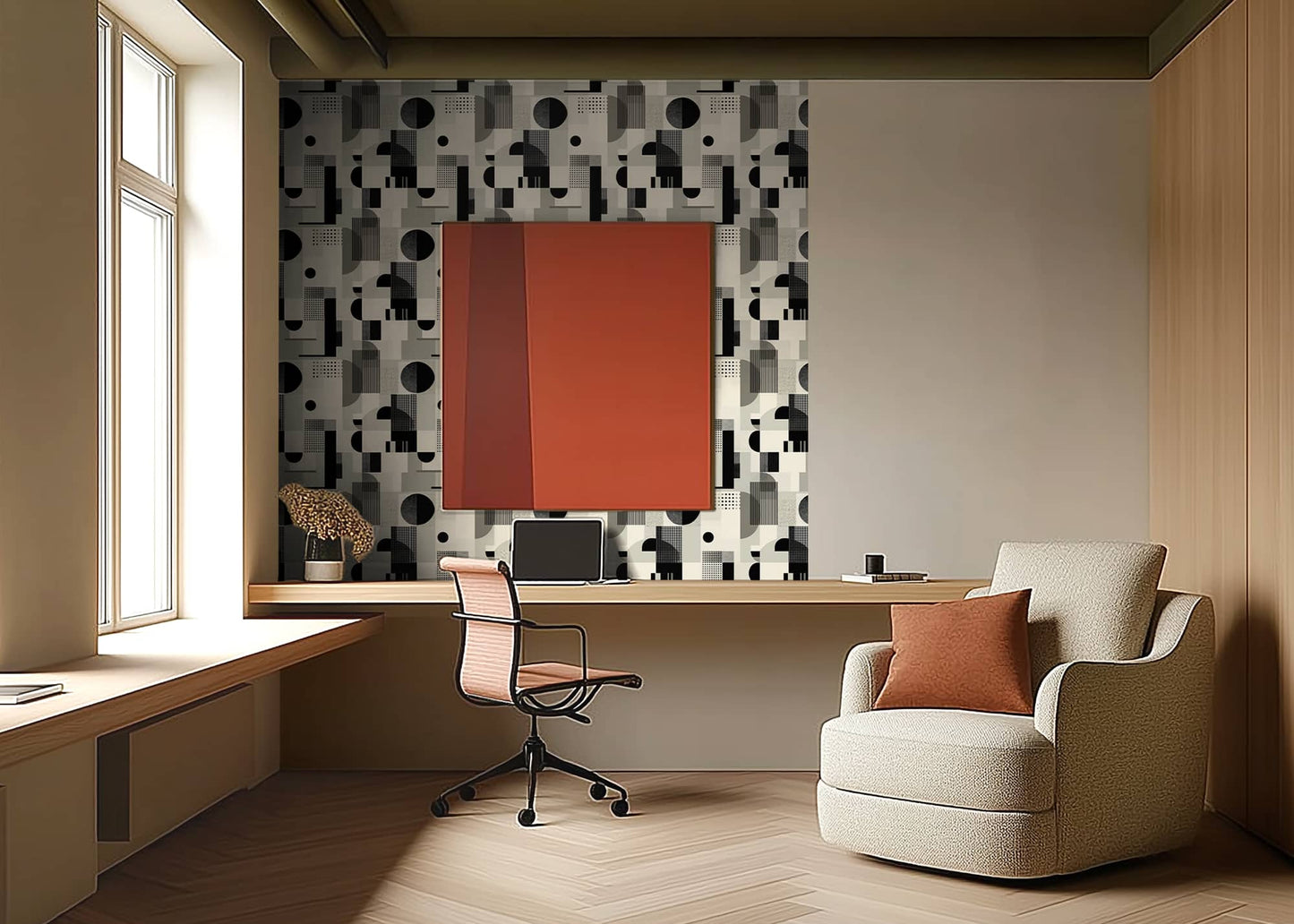 Papier peint Konstrukt gris