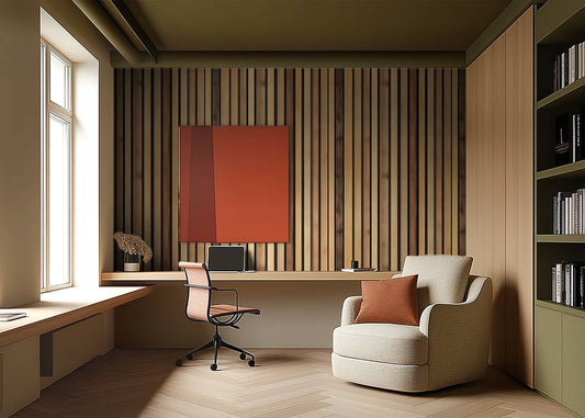 Papier peint effet panneau de bois