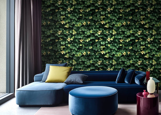 Papier peint effet haie végétale